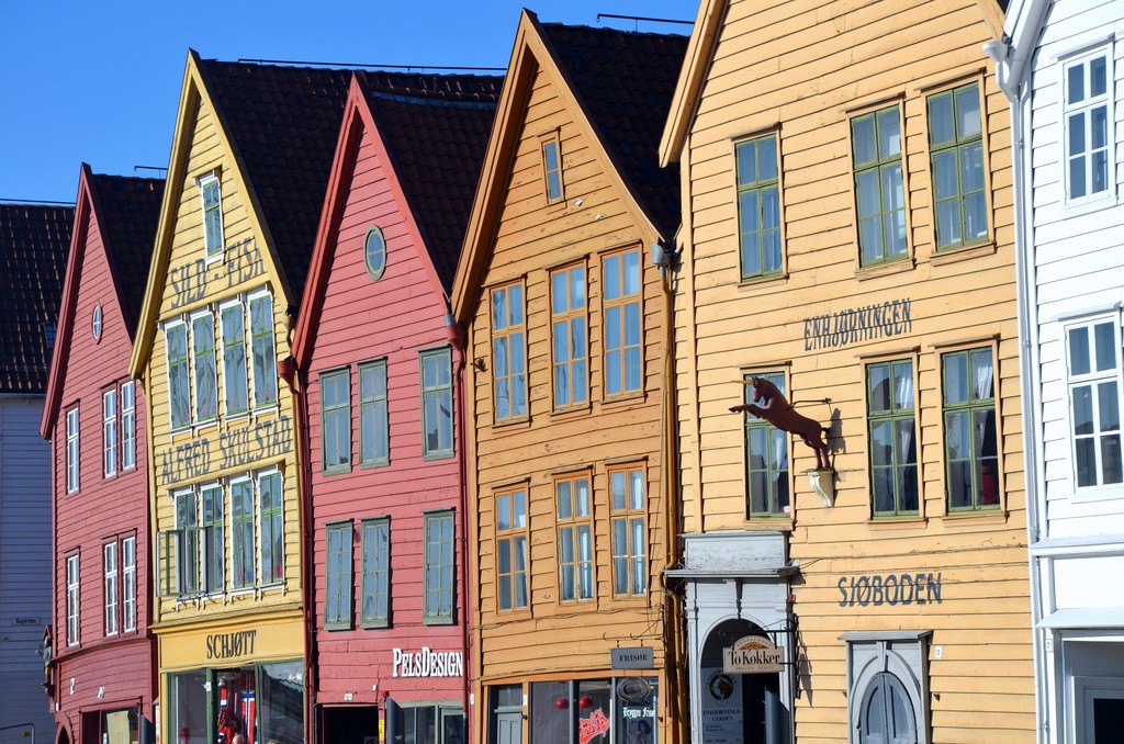 Hus i Bryggen Bergen i Norge