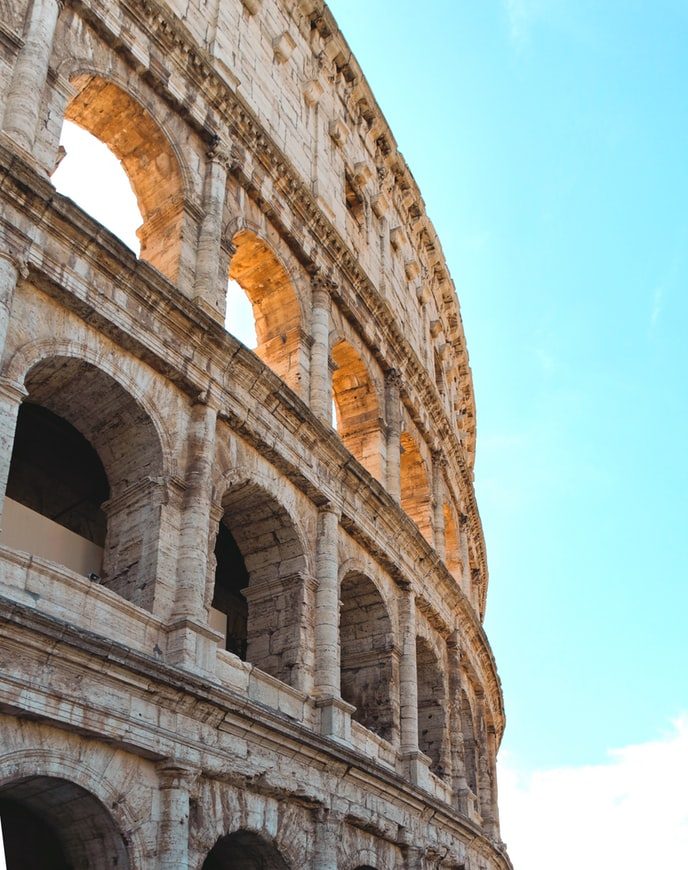 Närbild på Colosseum i Rom