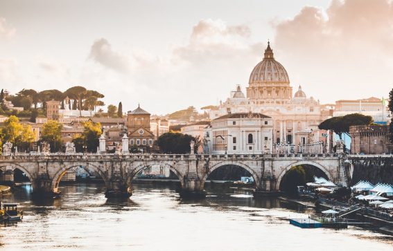 Vy över Rom i Italien