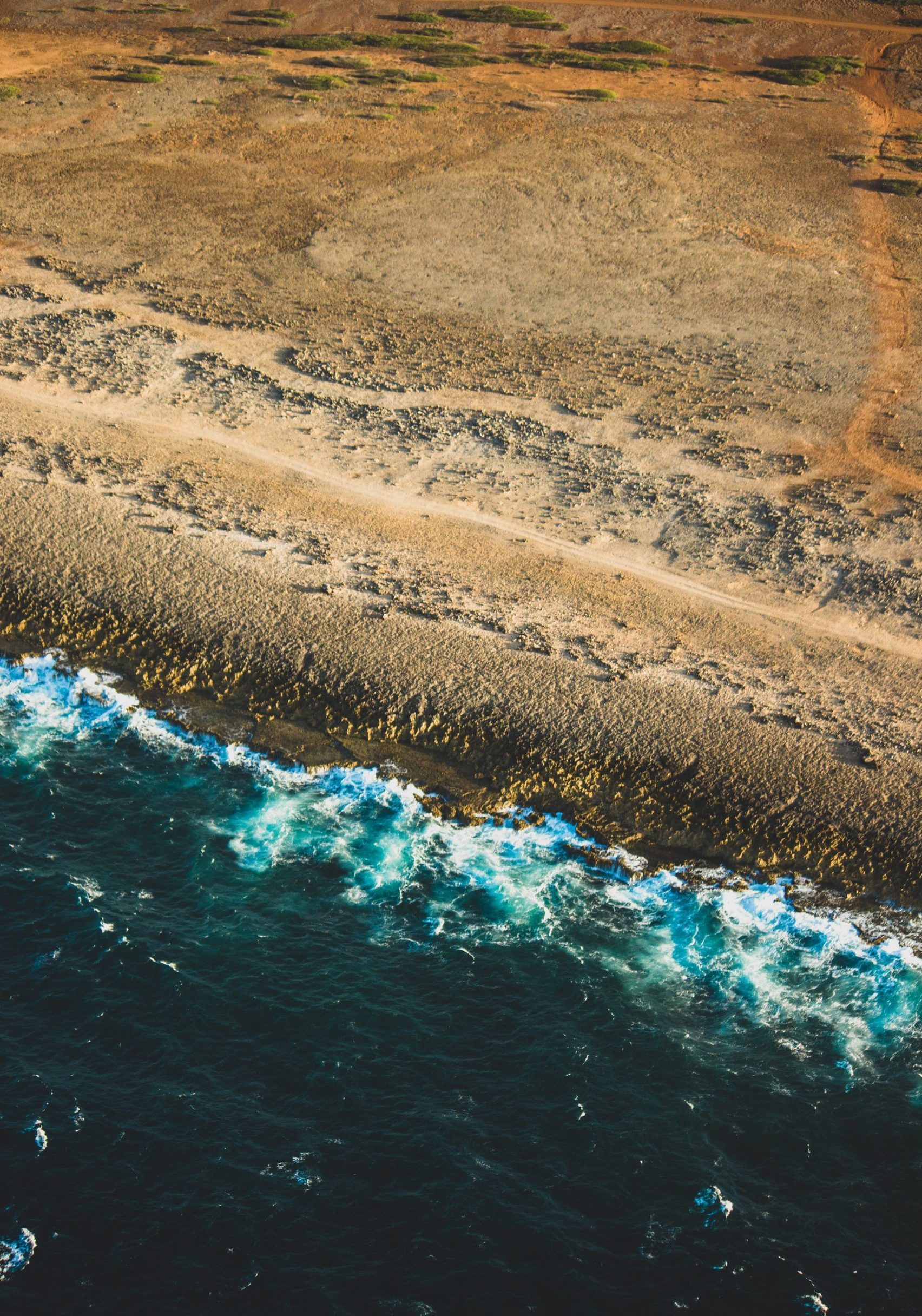 Sandstrand och hav i Curacao