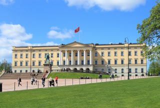 Slottsparken och slottet i Oslo