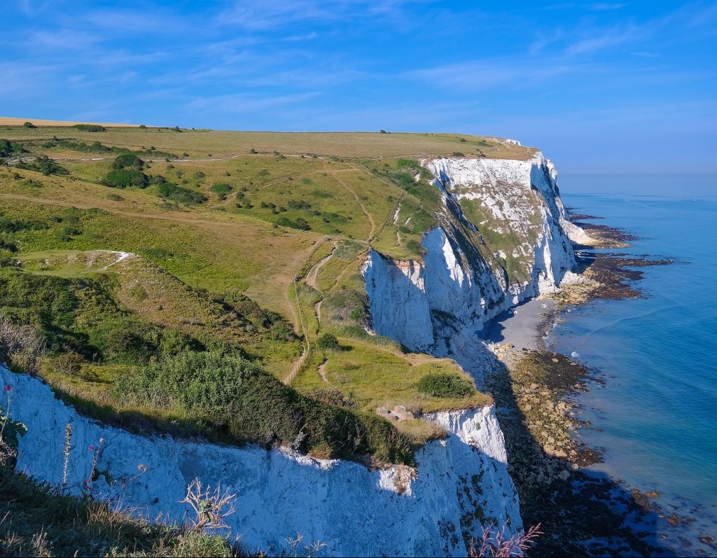 Vita klippor i Dover England
